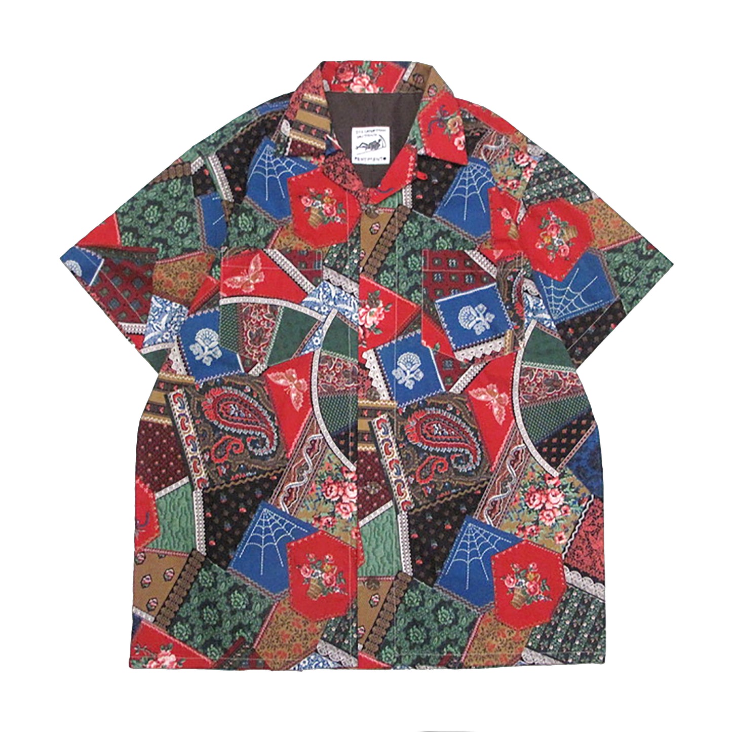 patchwork print shirt