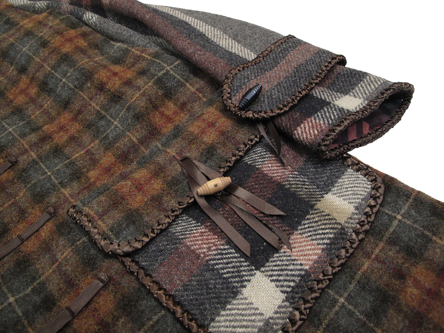 braided ribbon duffle coat