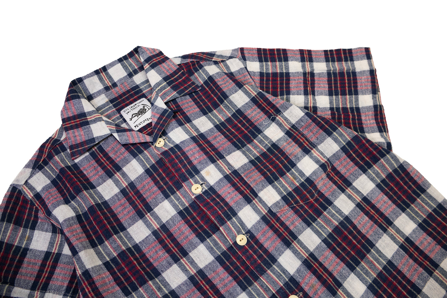 plaid loop collar