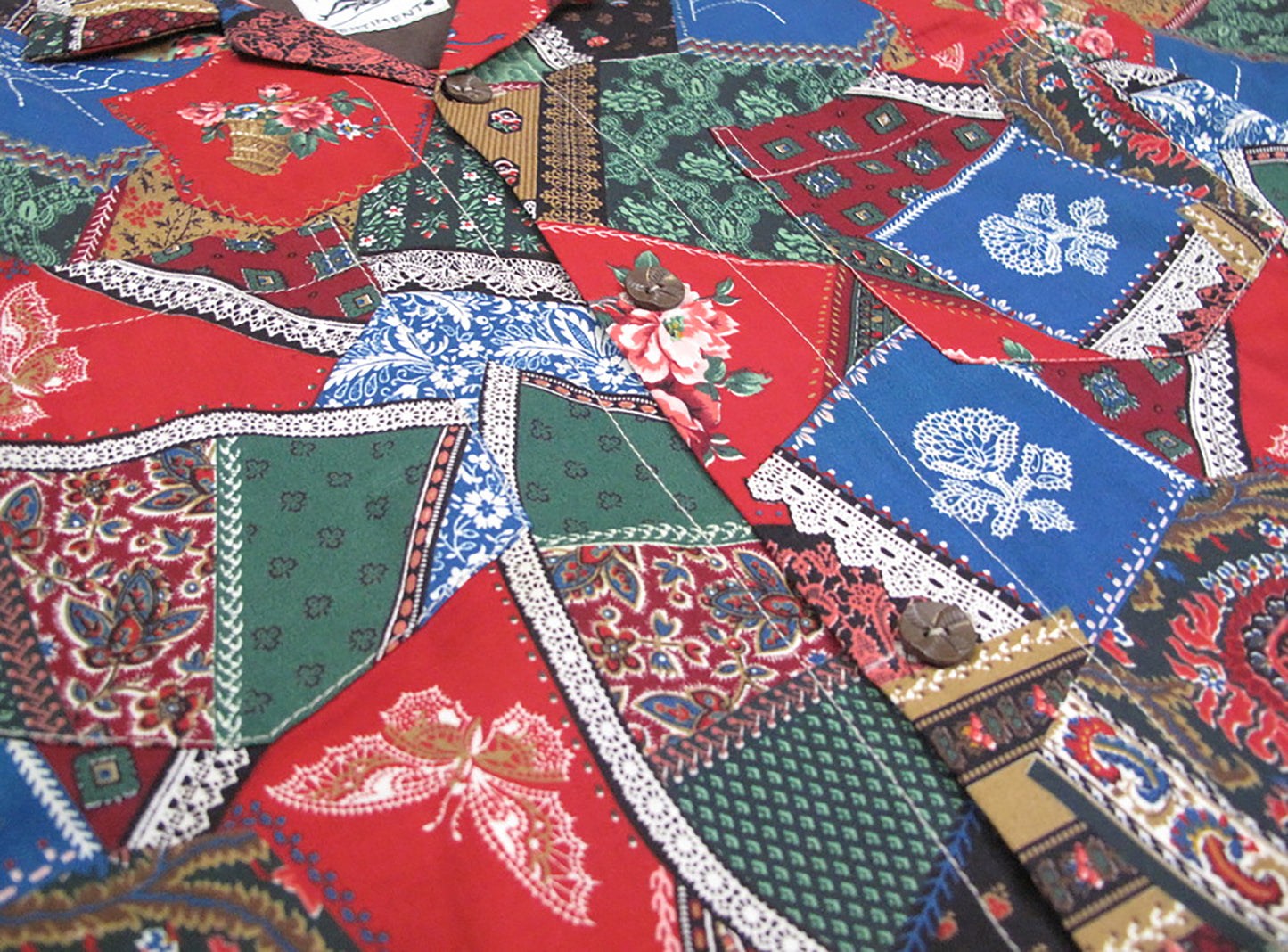 patchwork print shirt