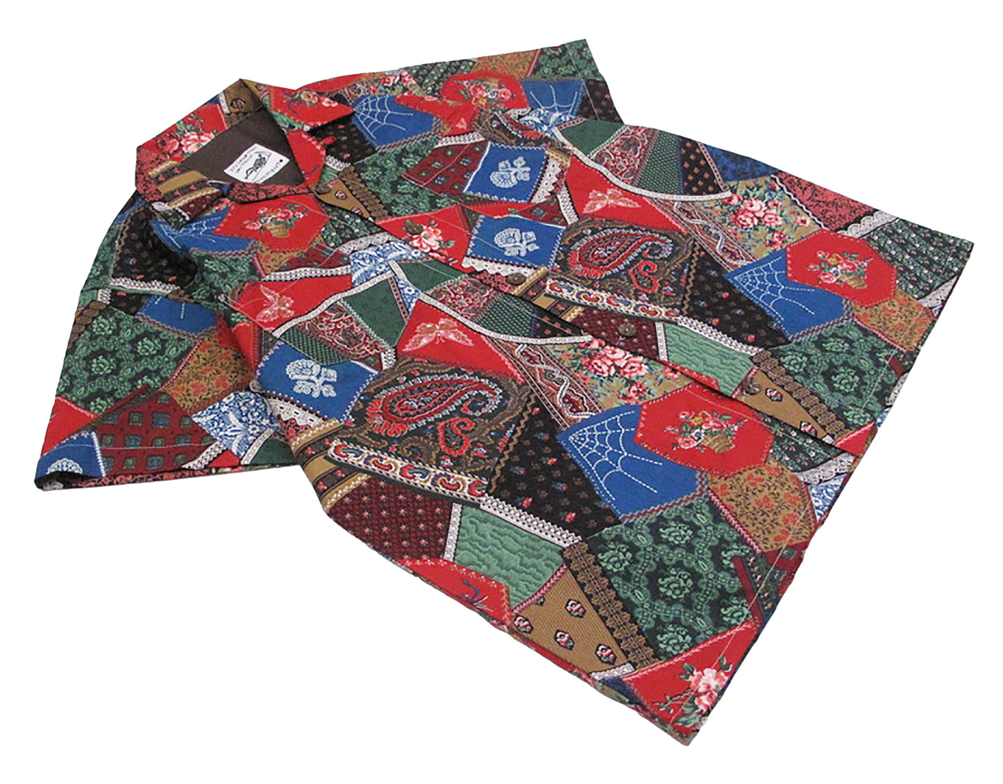 patchwork print shirt