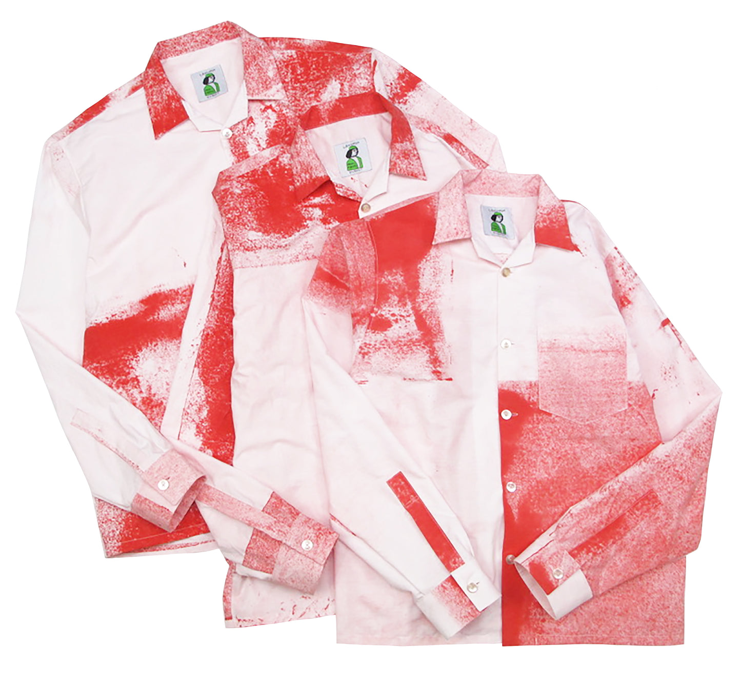 giant checkerboard stamped long sleeve shirt