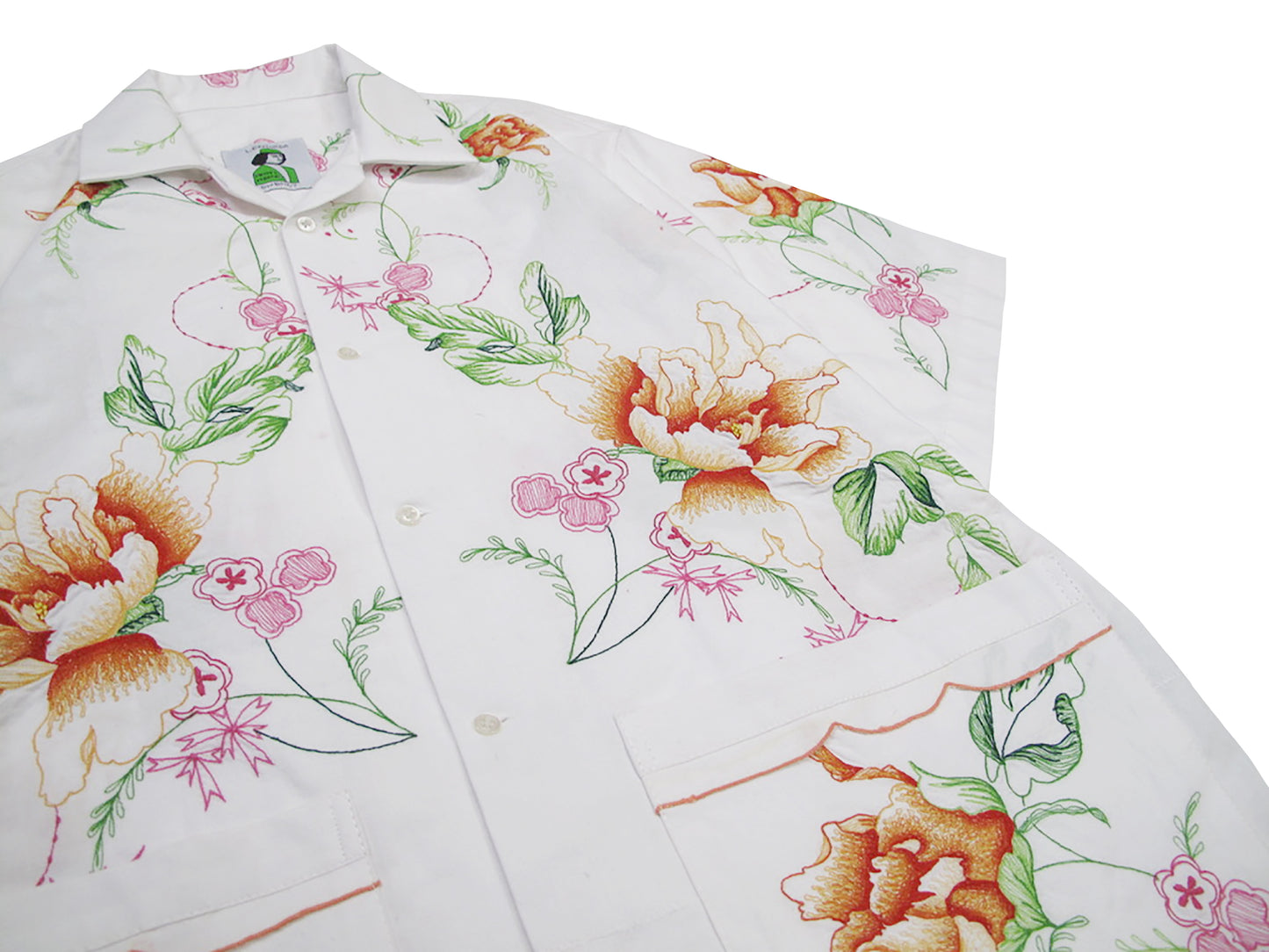 embroidered peony shirt