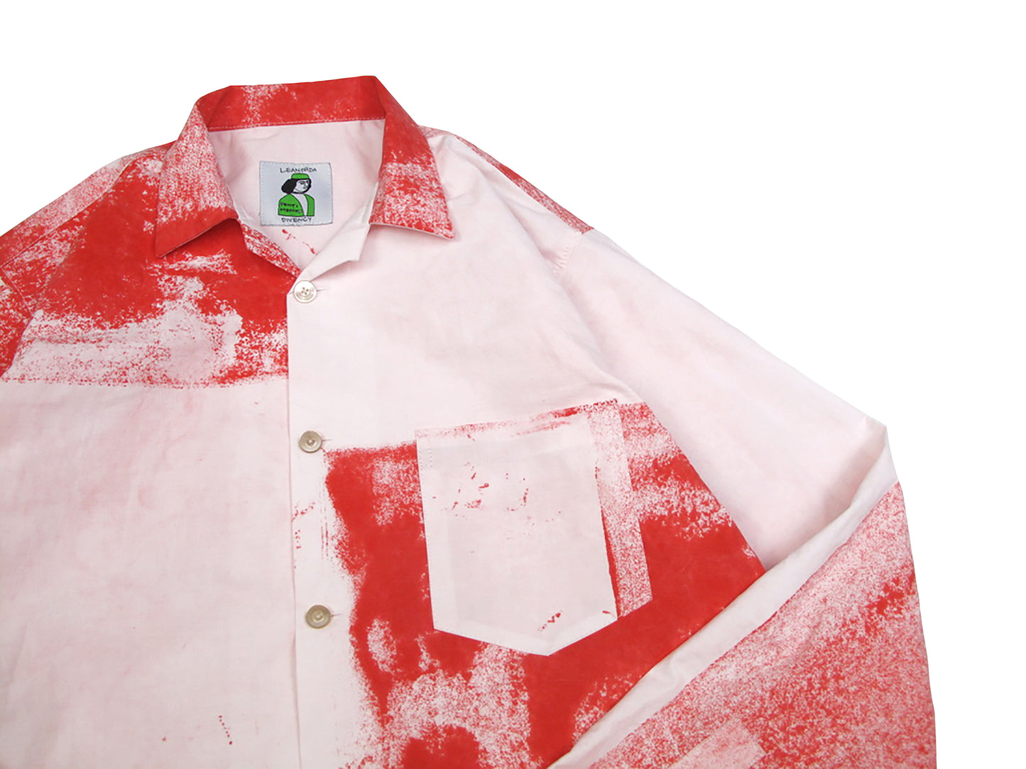 giant checkerboard stamped long sleeve shirt