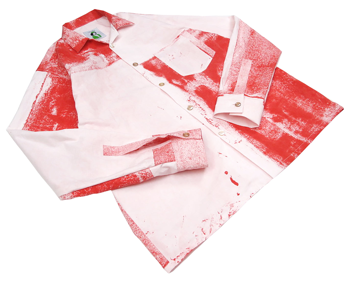 giant checkerboard stamped long sleeve shirt