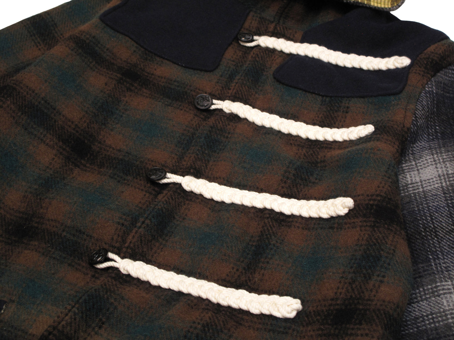 multiple plaid duffle coat