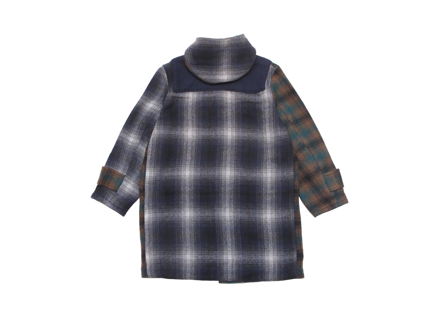 multiple plaid duffle coat