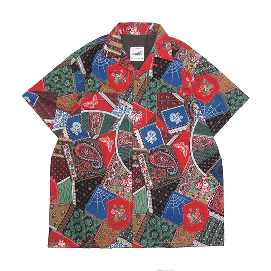 patchwork print shirt