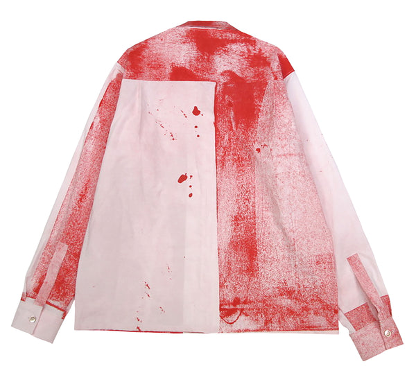 giant checkerboard stamped long sleeve shirt