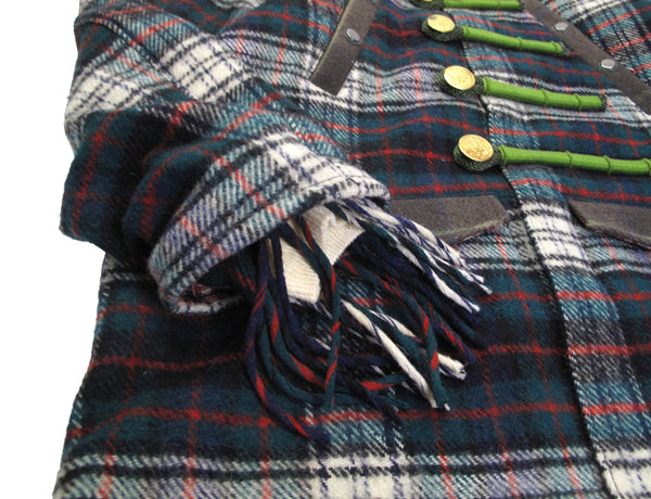 multi plaid duffle coat