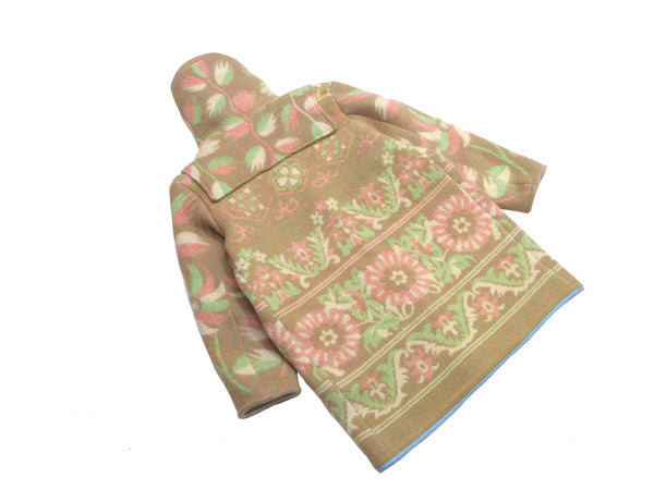 floral blanket duffle coat